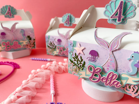 Mermaid favor boxes | Sea party favors | Under the sea party | Mermaids and friends favors | Mermaid party | Mermaid tail