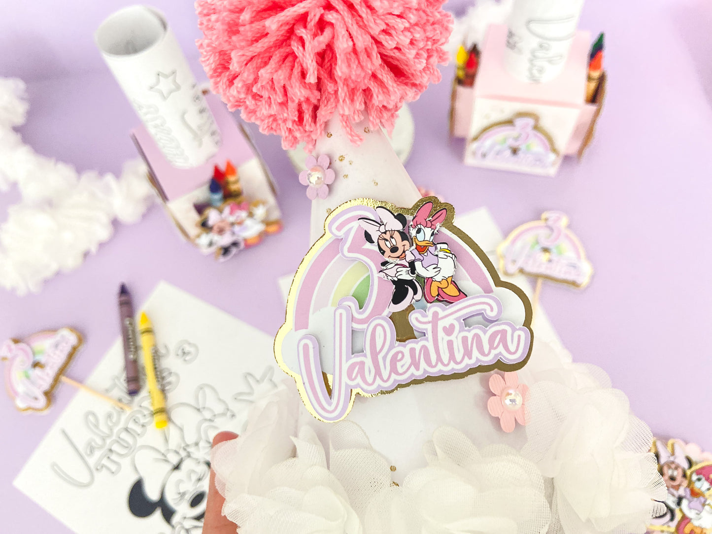 Custom birthday party hats | personalized hats | Party ideas | Minnie and daisy birthday hat | birthday decoration |  birthday party hats