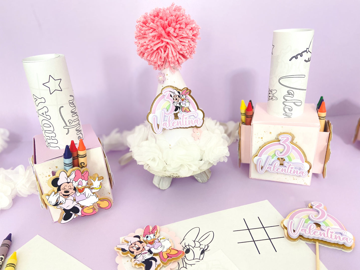 Custom birthday party hats | personalized hats | Party ideas | Minnie and daisy birthday hat | birthday decoration |  birthday party hats