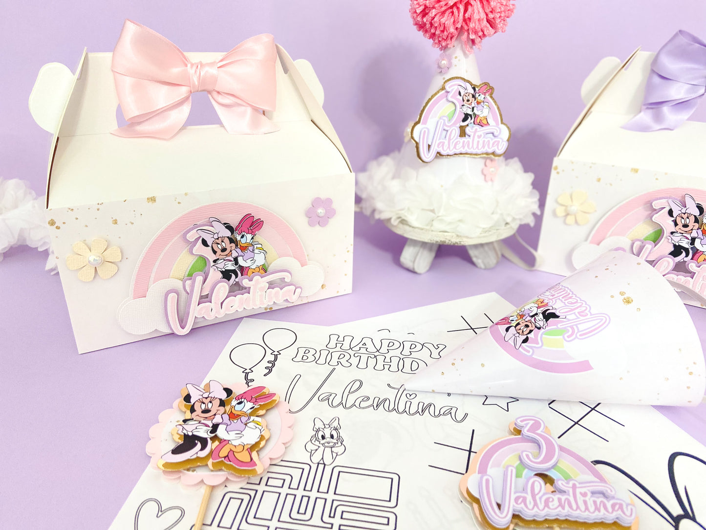 Custom birthday party hats | personalized hats | Party ideas | Minnie and daisy birthday hat | birthday decoration |  birthday party hats