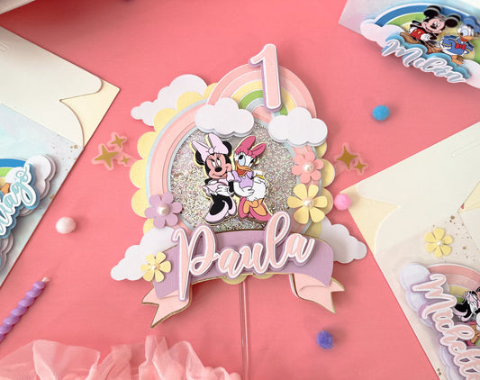 Cake topper gold Minnie and daisy | Minnie Mouse birthday | Daisy party | Minnie and daisy party | gold party | birthday decor