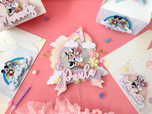 Cake topper gold Minnie and daisy | Minnie Mouse birthday | Daisy party | Minnie and daisy party | gold party | birthday decor