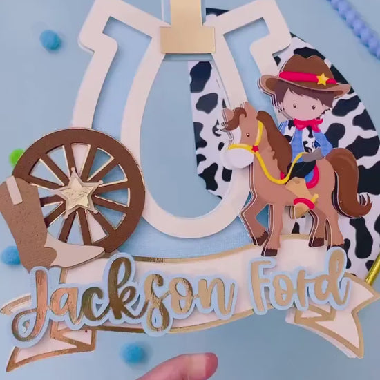 Cowboy cake topper | cowboy party | vaquero party | farm birthday | western birthday | cow party cake topper