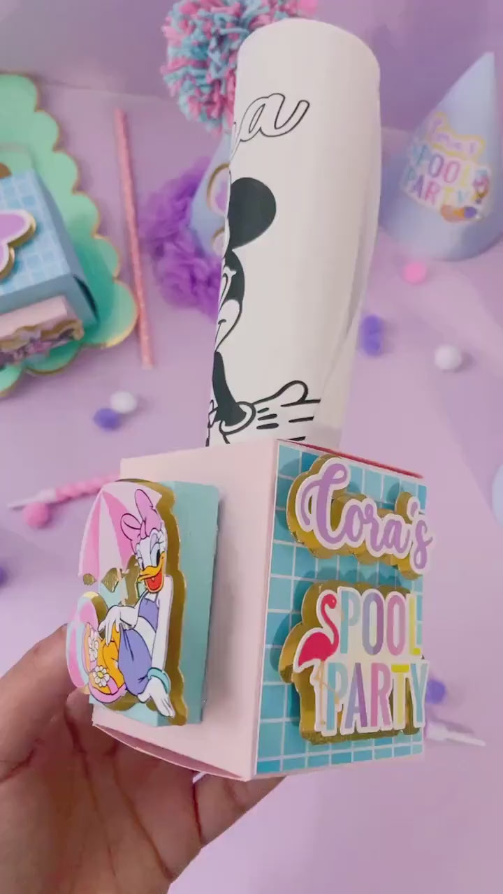 Pool 12 Coloring activity favors | kids party favors | personalized party favors | Minnie pool party | Minnie Mouse customizable favors