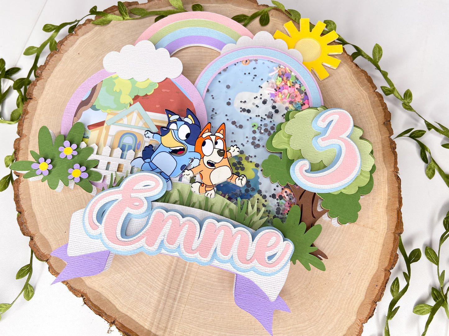 Bluey cake topper | 3D cake topper | Bluey birthday | Bingo and Bluey cake topper | Bluey party | shaker cake topper
