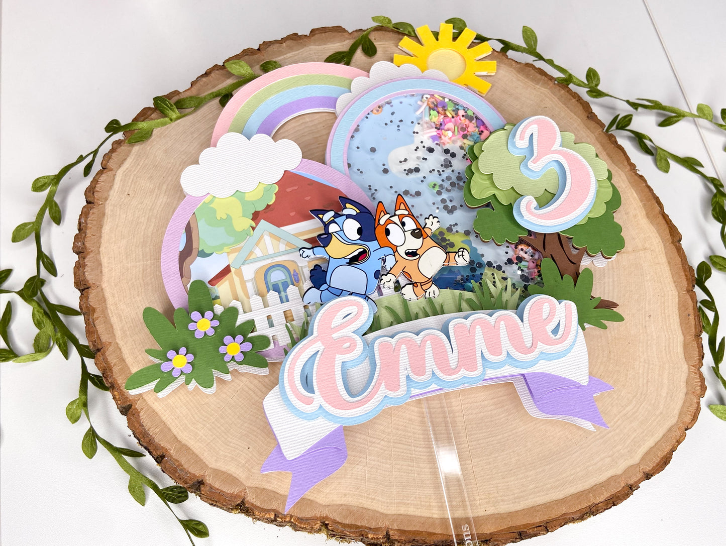 Bluey cake topper | 3D cake topper | Bluey birthday | Bingo and Bluey cake topper | Bluey party | shaker cake topper