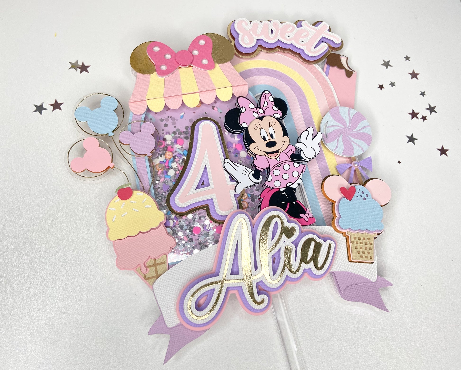 Minnie Mouse candy land cake topper, Minnie sweet birthday