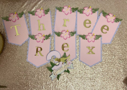 Three Rex cake topper, Dino theme, Girl dinosaur theme party, Party decor, 3 Rex birthday