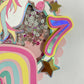 Unicorn cake topper, shaker unicorn topper, Magical rainbow topper, Unicorn theme birthday