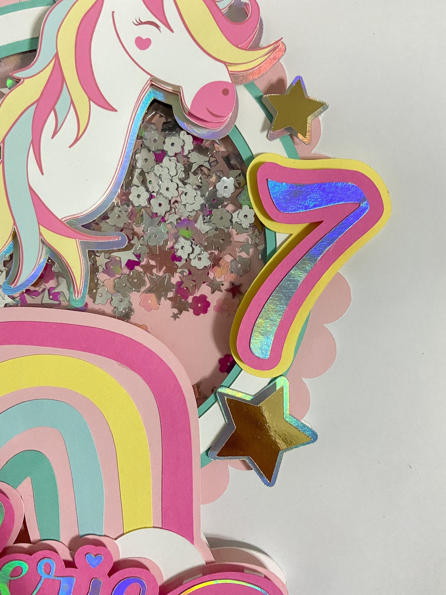 Unicorn cake topper, shaker unicorn topper, Magical rainbow topper, Unicorn theme birthday