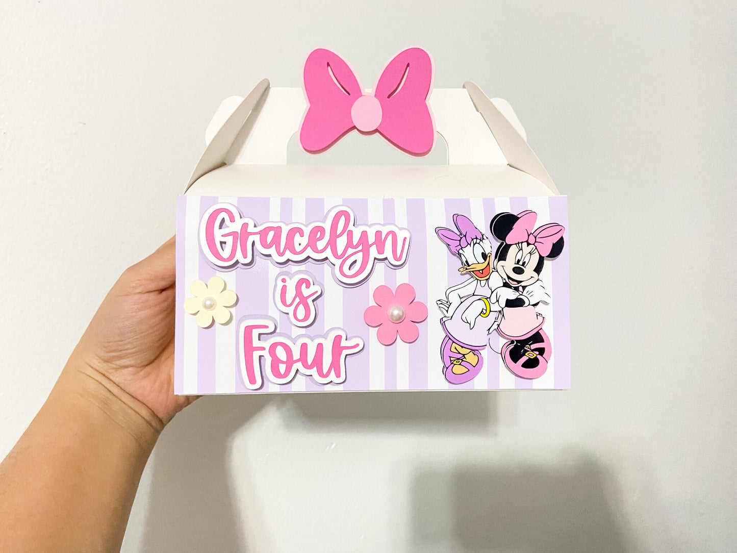 Minnie Mouse favor box | personalized gable box | party decorations | party gift box | birthday favor box | Minnie Mouse theme party