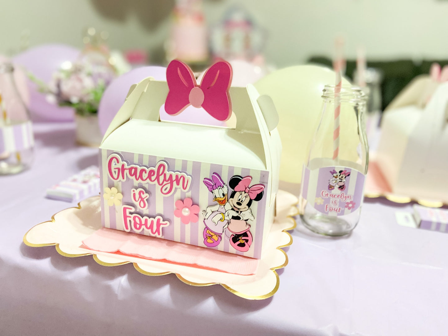 Minnie Mouse favor box | personalized gable box | party decorations | party gift box | birthday favor box | Minnie Mouse theme party