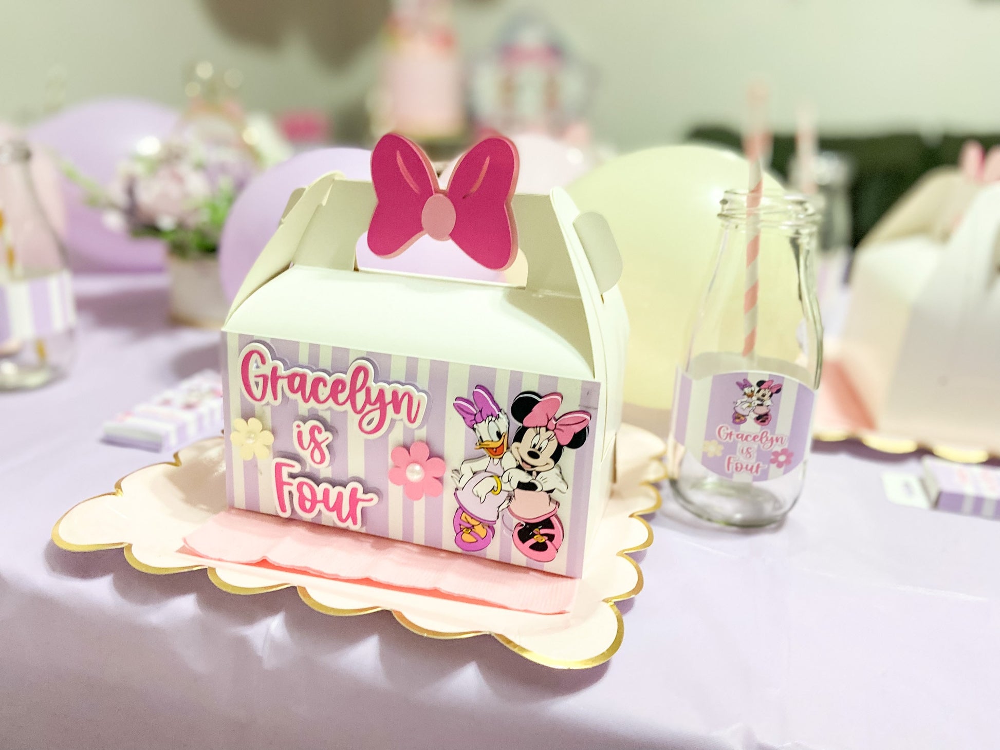 Minnie Mouse favor box | personalized gable box | party decorations | party gift box | birthday favor box | Minnie Mouse theme party
