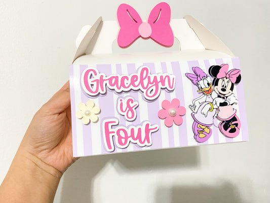 Minnie Mouse favor box | personalized gable box | party decorations | party gift box | birthday favor box | Minnie Mouse theme party