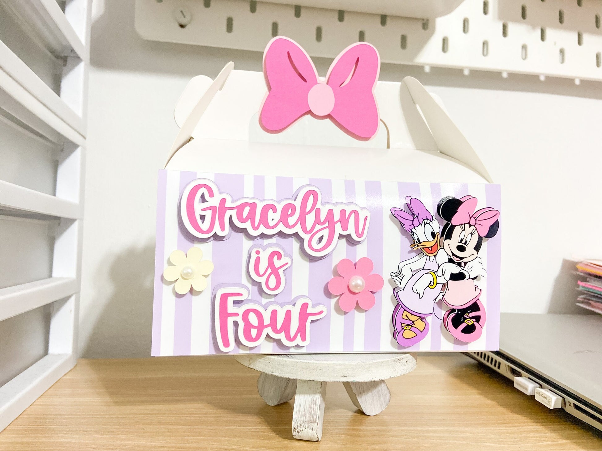 Minnie Mouse favor box | personalized gable box | party decorations | party gift box | birthday favor box | Minnie Mouse theme party