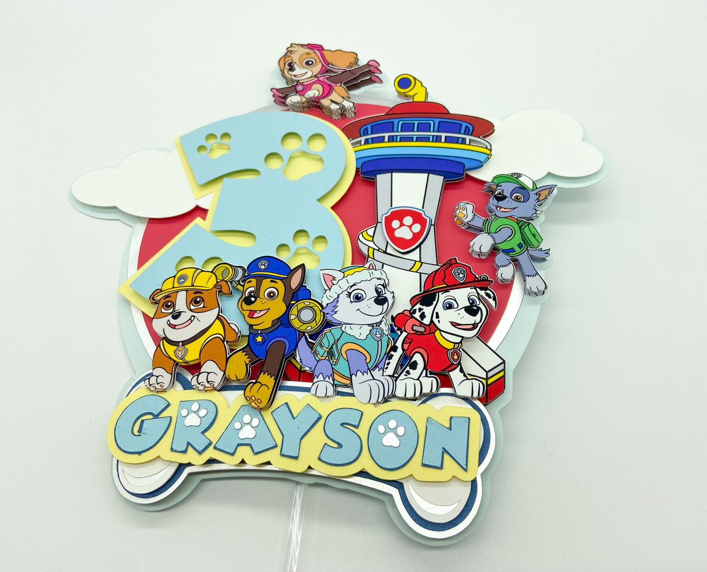 Paw patrol cake topper | light up topper | birthday decor | paw patrol birthday | light up paw patrol topper