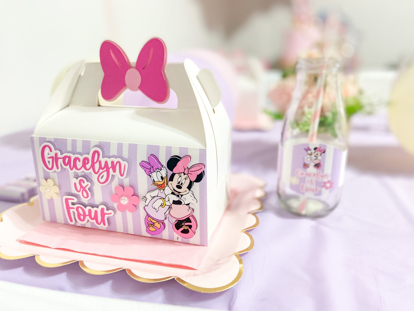 Minnie Mouse favor box | personalized gable box | party decorations | party gift box | birthday favor box | Minnie Mouse theme party