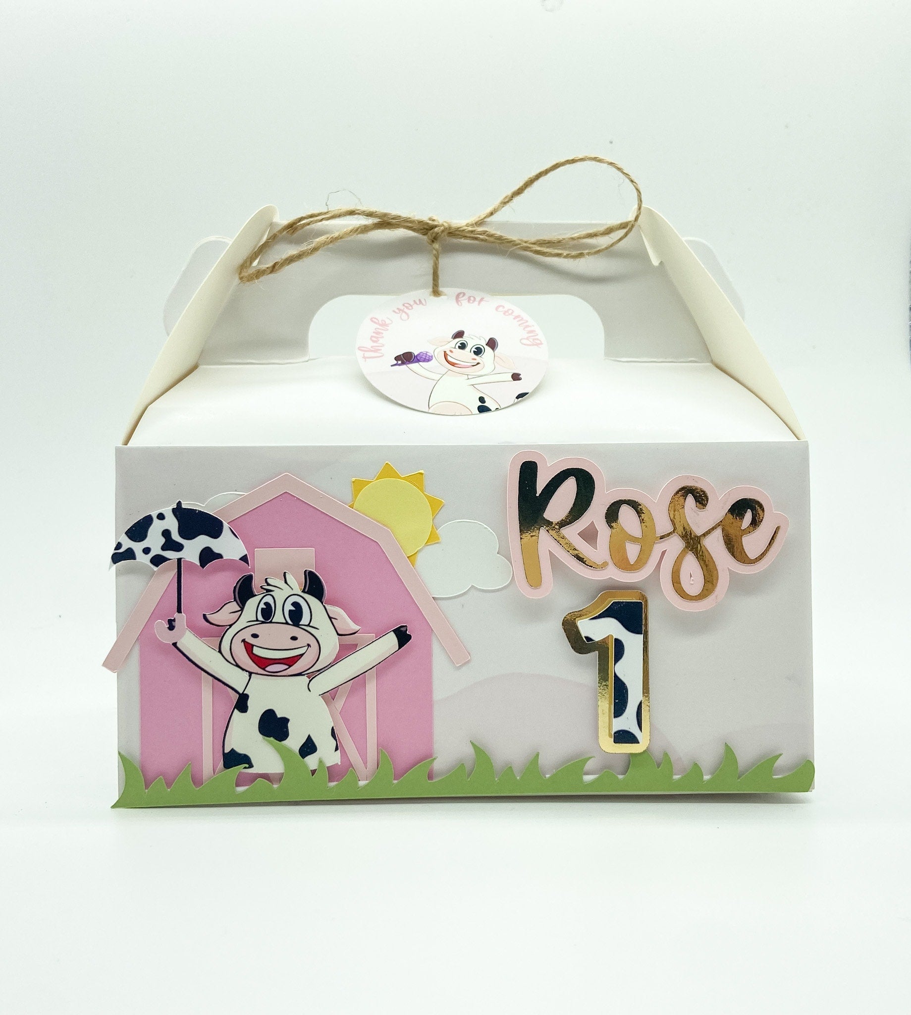 La vaca Lola favor box | Treat box | personalized favor box | Party gift box | farm theme birthday | la vaca Lola party | birthday favors