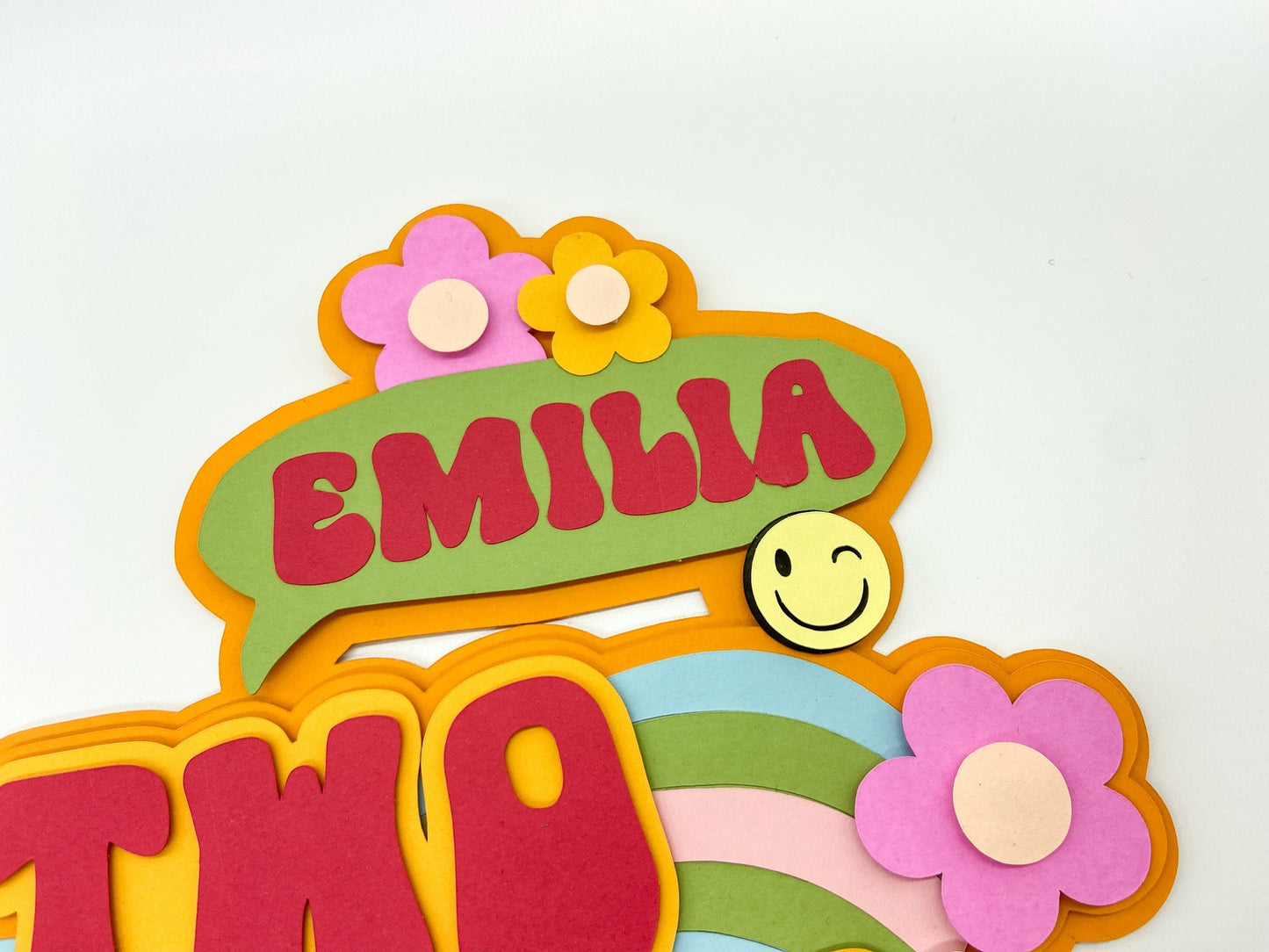 Two groovy cake topper | groovy birthday party | 2nd birthday party | retro birthday | 60s 70s party | flower child