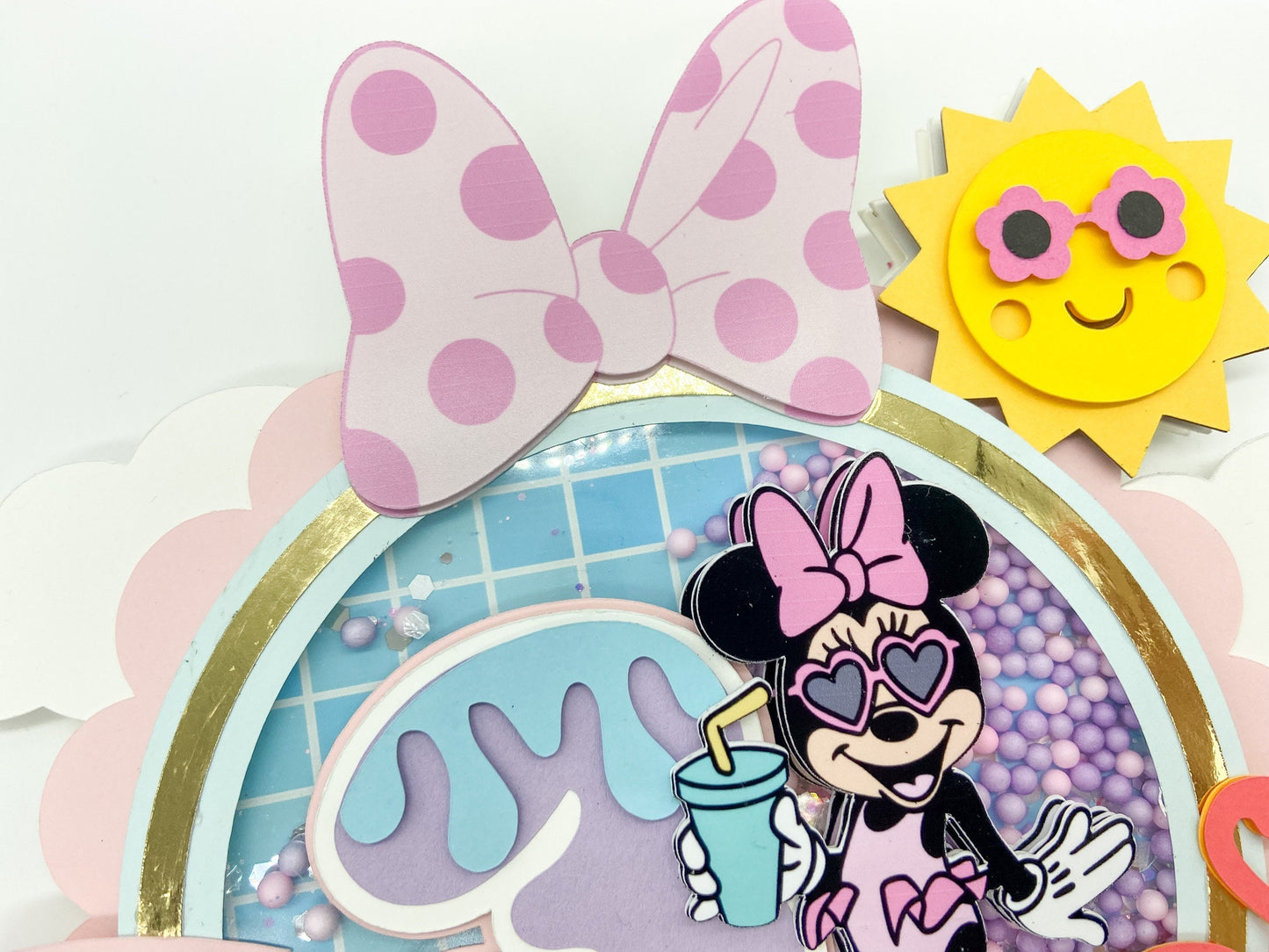 Minnie Mouse pool party | Minnie Mouse birthday | Minnie party | Minnie and daisy birthday | Shaker cake topper