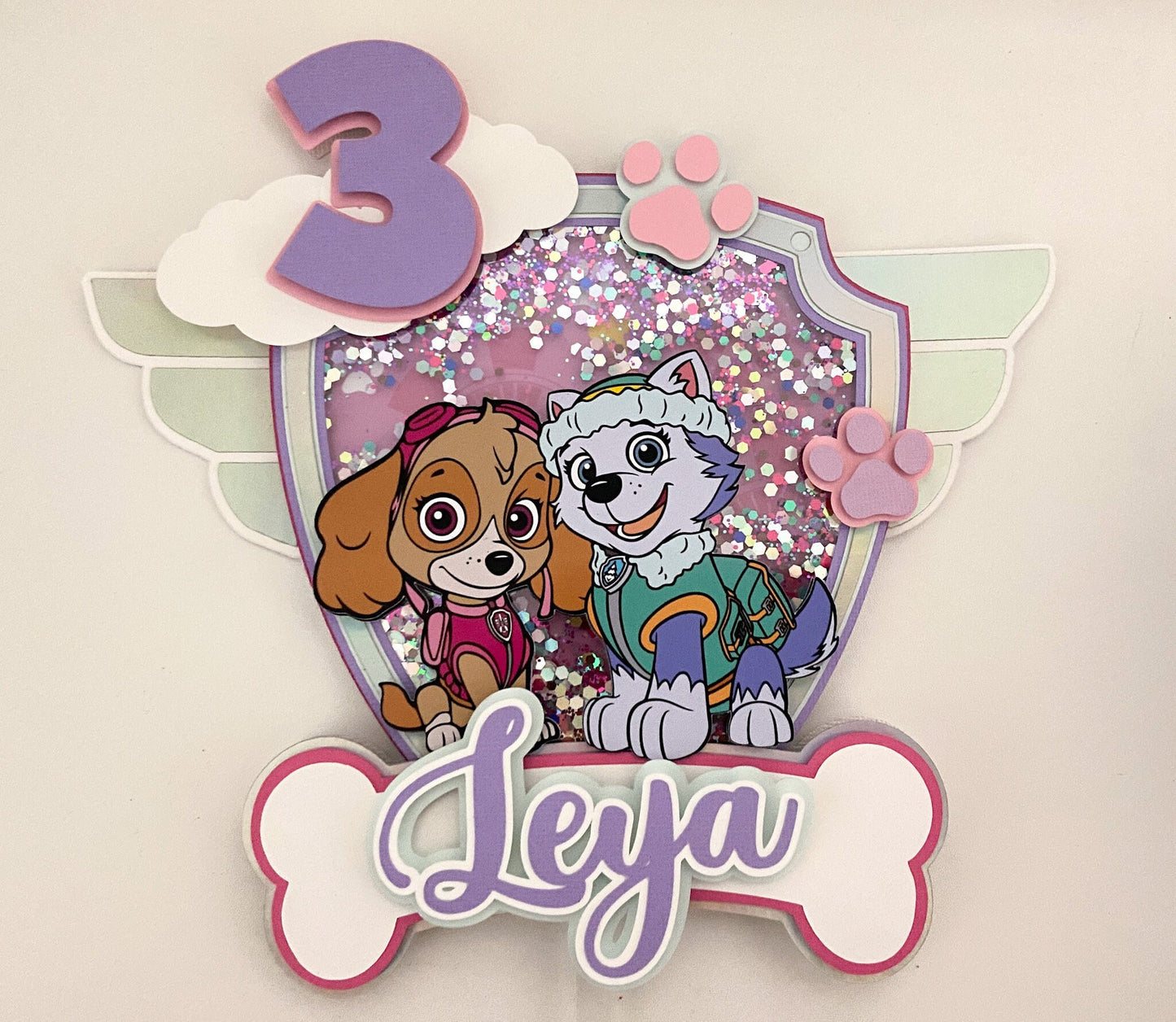 Skye and Everest cake topper | Paw patrol cake topper | birthday decor | paw patrol birthday | shaker paw patrol topper