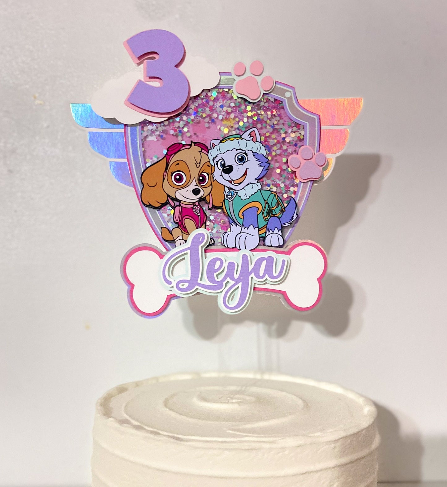 Skye and Everest cake topper | Paw patrol cake topper | birthday decor | paw patrol birthday | shaker paw patrol topper
