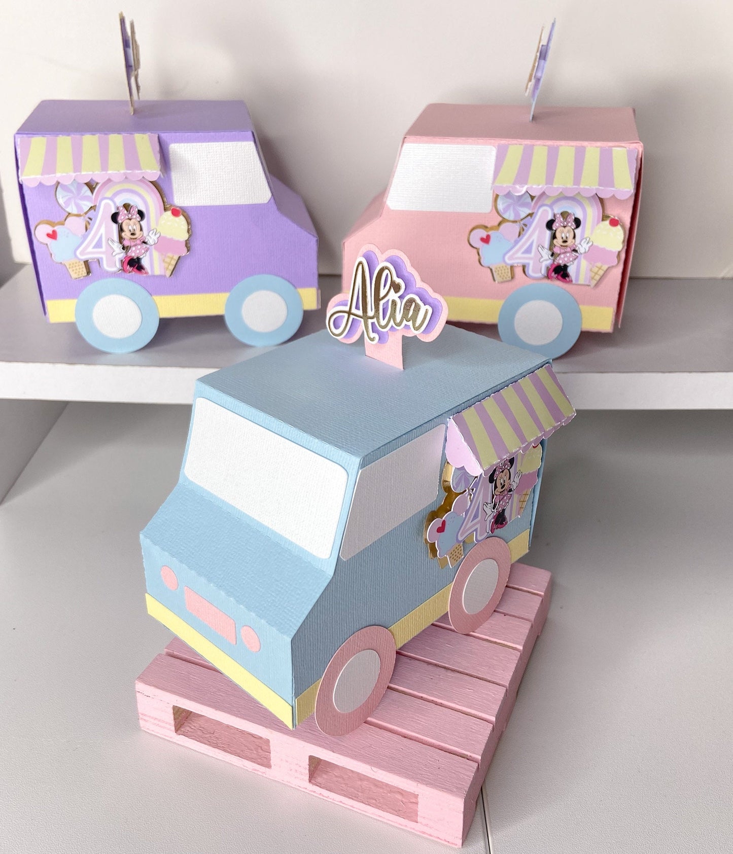 Minnie Mouse candy land truck | Ice cream truck center piece | birthday favor boxes | kids favor | customizable boxes | center pieces