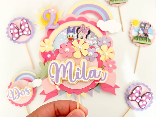 Minnie And Daisy cupcake toppers | Minnie Mouse birthday | Daisy party | Minnie and daisy cupcakes | cupcake decor | birthday decor