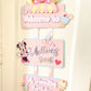 Birthday welcome sign | door sign | Minnie mouse door hanger | Party decoration | Birthday door hanger | Candyland theme birthday