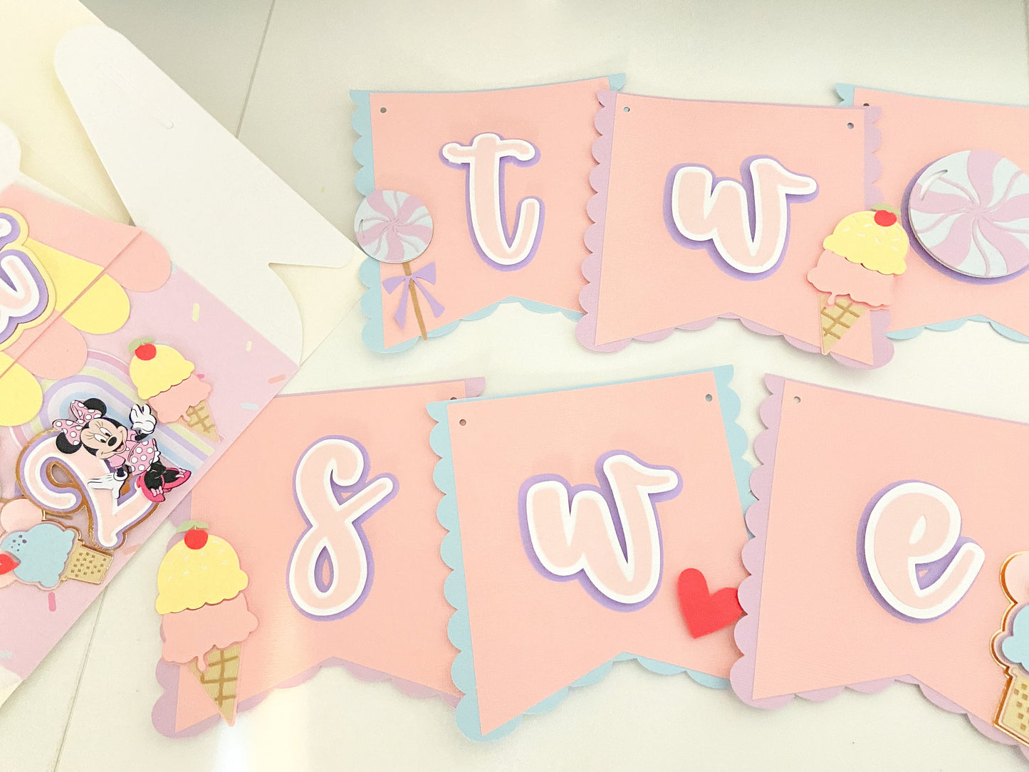 Two sweet birthday banner | party decor | Minnie Mouse banner | oh twoodles party | sweet twoodles | second birthday | birthday banner