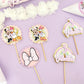 Gold Minnie and daisy cupcake toppers | Minnie Mouse birthday | Daisy party | Minnie and daisy cupcakes | cupcake decor | birthday decor