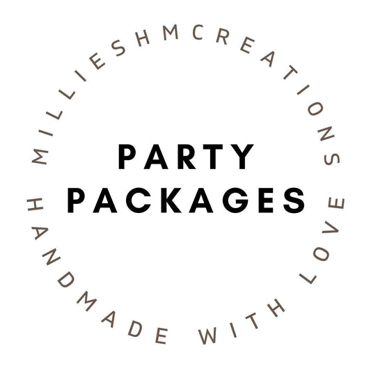 Party packages, party supplies, custom orders, kids party decor, cake topper, party favors, birthday favors