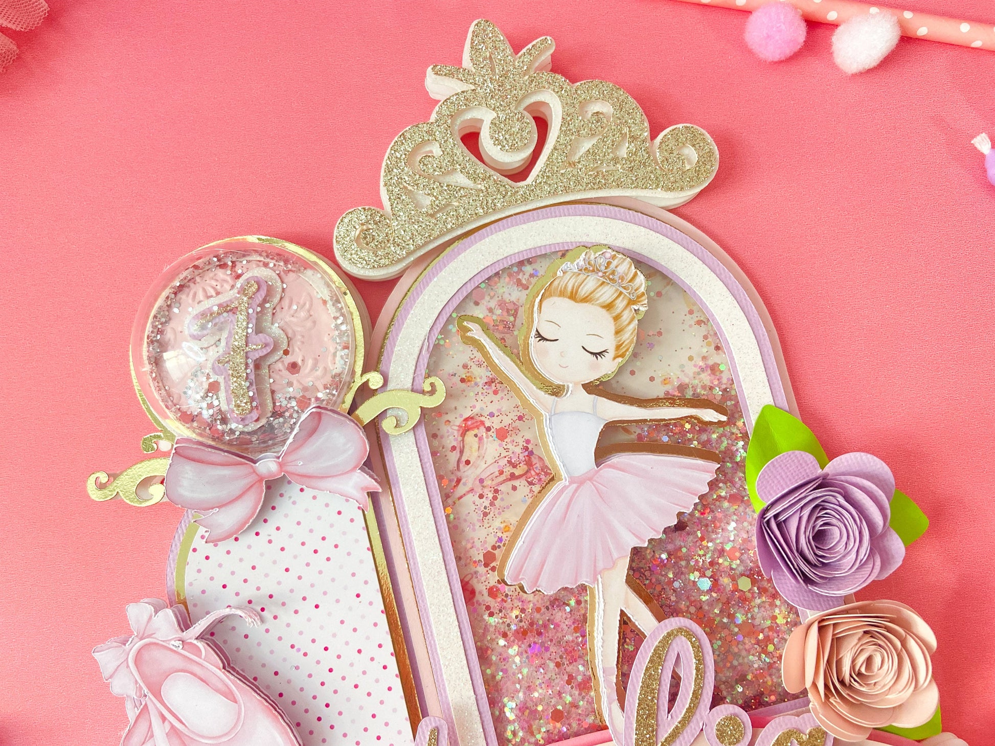 Ballerina cake topper | tutu birthday party | ballet theme party decor | ballerina birthday | ballet decorations | shaker cake topper