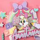 Lola bunny cake topper | bunny party decor | kids party decor | 1st birthday bunny theme | bunny birthday
